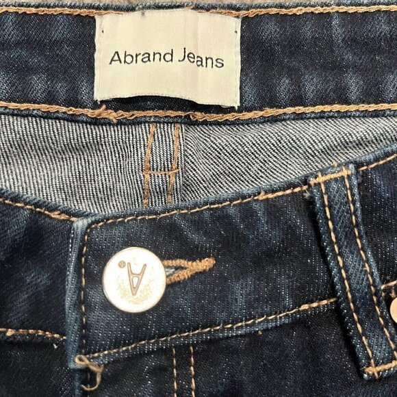 ABRAND JEANS A '99 Low Boot Dark Wash Distressed Jeans -EUC - US Size 28 / AU 10 - Picture 15 of 16
